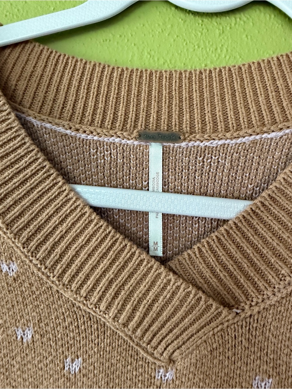 Tan and Pink Free People Easy Street Sweater Vest Size Medium - Picture 4 of 5